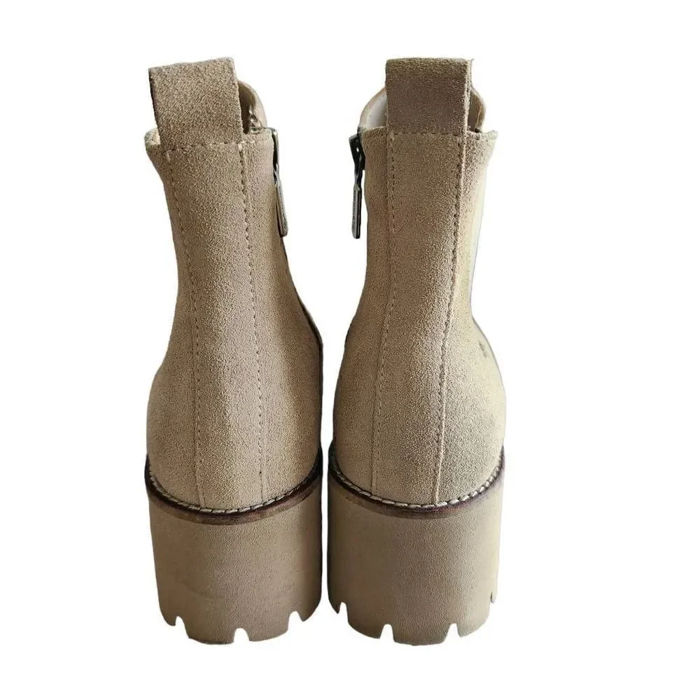 Blondo Waterproof Womens Boots 7.5 Dyme Chelsea Ankle Suede Leather Sand Tan Col